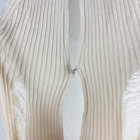 Aya Muse Ceres Halter Knit Maxi Dress Cream Size Medium Cocktail Evening Party - Picture 10 of 12